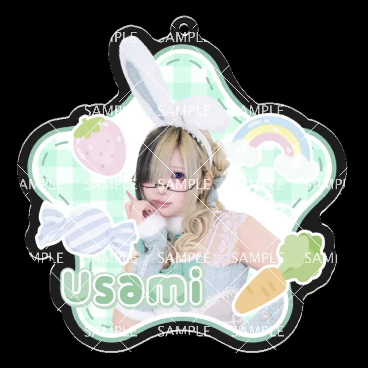 イースター うさみ 実写アクリルキーホルダー